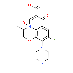 ChemSpider 2D Image | 9-Fluoro-3-methyl-10-(4-methyl-1-piperazinyl)-7-oxo-2,3-dihydro-7H-[1,4]oxazino[2,3,4-ij]quinoline-6-carboxylic acid 4-oxide | C18H20FN3O5