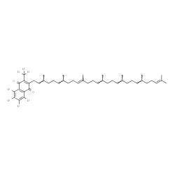 ChemSpider 2D Image | 2-[(2E,6E,10E,14E,18E,22E)-3,7,11,15,19,23,27-Heptamethyl-2,6,10,14,18,22,26-octacosaheptaen-1-yl]-3-(~2~H_3_)methyl-1,4-(~2~H_4_)naphthalenedione | C46H57D7O2