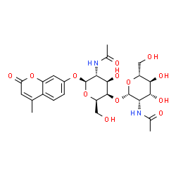 ChemSpider 2D Image | 4-Methyl-2-oxo-2H-chromen-7-yl 2-acetamido-4-O-(2-acetamido-2-deoxy-beta-D-mannopyranosyl)-2-deoxy-beta-D-galactopyranoside | C26H34N2O13