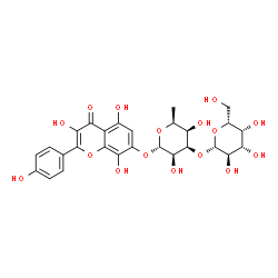 ChemSpider 2D Image | 3,5,8-Trihydroxy-2-(4-hydroxyphenyl)-4-oxo-4H-chromen-7-yl 6-deoxy-3-O-beta-D-galactopyranosyl-alpha-L-talopyranoside | C27H30O16