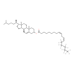 ChemSpider 2D Image | (3beta)-Cholest-5-en-3-yl (9Z,12Z)-(14,14,15,15,16,16,17,17,18,18,18-~2~H_11_)-9,12-octadecadienoate | C45H65D11O2