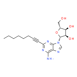 ChemSpider 2D Image | 2-(1-Octyn-1-yl)adenosine | C18H25N5O4