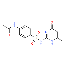 ChemSpider 2D Image | N-{4-[(6-Methyl-4-oxo-1,4-dihydro-2-pyrimidinyl)sulfamoyl]phenyl}acetamide | C13H14N4O4S