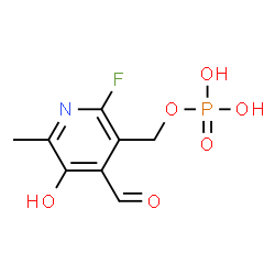 ChemSpider 2D Image | (2-Fluoro-4-formyl-5-hydroxy-6-methyl-3-pyridinyl)methyl dihydrogen phosphate | C8H9FNO6P
