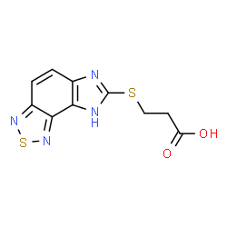 ChemSpider 2D Image | 3-(6H-Imidazo[4,5-e][2,1,3]benzothiadiazol-7-ylsulfanyl)propanoic acid | C10H8N4O2S2