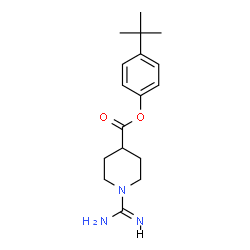 ChemSpider 2D Image | 4-(2-Methyl-2-propanyl)phenyl 1-carbamimidoyl-4-piperidinecarboxylate | C17H25N3O2