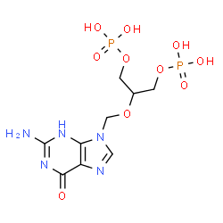ChemSpider 2D Image | 2-[(2-amino-6-hydroxy-9H-purin-9-yl)methoxy]propane-1,3-diyl bis[dihydrogen (phosphate)] | C9H15N5O10P2