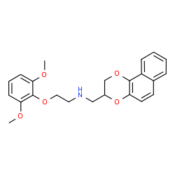 ChemSpider 2D Image | N-(2,3-Dihydronaphtho[1,2-b][1,4]dioxin-3-ylmethyl)-2-(2,6-dimethoxyphenoxy)ethanamine | C23H25NO5