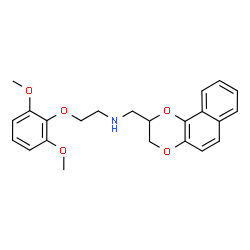ChemSpider 2D Image | N-(2,3-Dihydronaphtho[1,2-b][1,4]dioxin-2-ylmethyl)-2-(2,6-dimethoxyphenoxy)ethanamine | C23H25NO5