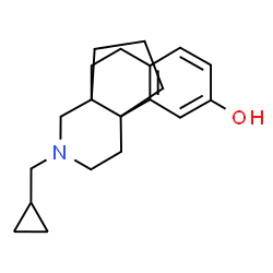 ChemSpider 2D Image | 4a,10b-Propanobenz(f)isoquinolin-9-ol, 3-(cyclopropylmethyl)-1,2,3,4,5,6-hexahydro- | C20H27NO