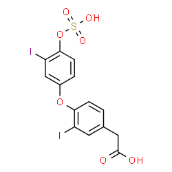 ChemSpider 2D Image | {3-Iodo-4-[3-iodo-4-(sulfooxy)phenoxy]phenyl}acetic acid | C14H10I2O7S
