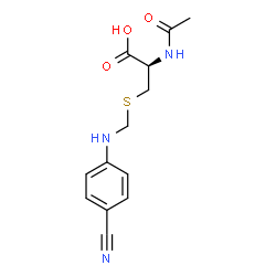 ChemSpider 2D Image | N-Acetyl-S-{[(4-cyanophenyl)amino]methyl}-L-cysteine | C13H15N3O3S