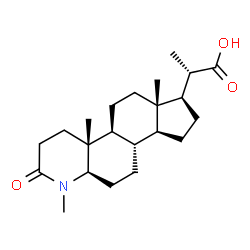 ChemSpider 2D Image | (2S)-2-[(4aR,4bS,6aS,7R,9aS,9bS,11aR)-1,4a,6a-Trimethyl-2-oxohexadecahydro-1H-indeno[5,4-f]quinolin-7-yl]propanoic acid | C22H35NO3