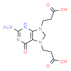ChemSpider 2D Image | 3,3'-(2-Amino-6-oxo-3H-purine-7,9(6H,8H)-diyl)dipropanoic acid | C11H15N5O5