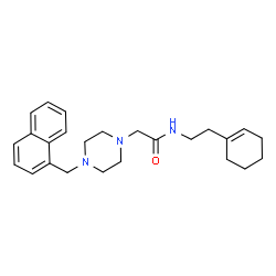 ChemSpider 2D Image | N-[2-(1-Cyclohexen-1-yl)ethyl]-2-[4-(1-naphthylmethyl)-1-piperazinyl]acetamide | C25H33N3O