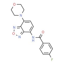 ChemSpider 2D Image | 4-Fluoro-N-[7-(4-morpholinyl)-2,1,3-benzoxadiazol-4-yl]benzamide | C17H15FN4O3