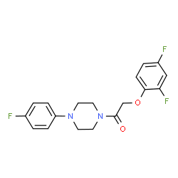 ChemSpider 2D Image | 2-(2,4-Difluorophenoxy)-1-[4-(4-fluorophenyl)-1-piperazinyl]ethanone | C18H17F3N2O2