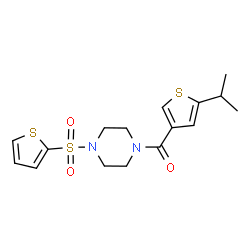 ChemSpider 2D Image | (5-Isopropyl-3-thienyl)[4-(2-thienylsulfonyl)-1-piperazinyl]methanone | C16H20N2O3S3