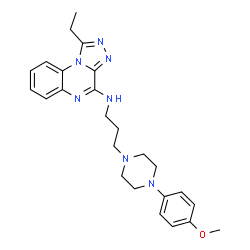 ChemSpider 2D Image | 1-Ethyl-N-{3-[4-(4-methoxyphenyl)-1-piperazinyl]propyl}[1,2,4]triazolo[4,3-a]quinoxalin-4-amine | C25H31N7O