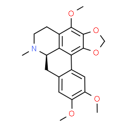 ChemSpider 2D Image | (7aR)-4,10,11-Trimethoxy-7-methyl-6,7,7a,8-tetrahydro-5H-[1,3]benzodioxolo[6,5,4-de]benzo[g]quinoline | C21H23NO5
