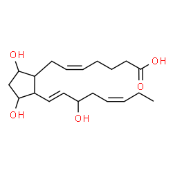 ChemSpider 2D Image | (5Z,13E,17Z)-9,11,15-Trihydroxyprosta-5,13,17-trien-1-oic acid | C20H32O5