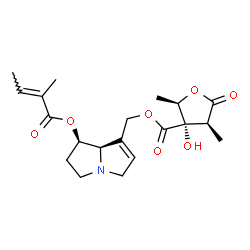 ChemSpider 2D Image | [(1R,7aR)-1-{[(2E)-2-Methyl-2-butenoyl]oxy}-2,3,5,7a-tetrahydro-1H-pyrrolizin-7-yl]methyl (2R,3S,4S)-3-hydroxy-2,4-dimethyl-5-oxotetrahydro-3-furancarboxylate (non-preferred name) | C20H27NO7