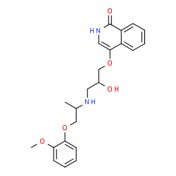 ChemSpider 2D Image | 4-(2-Hydroxy-3-{[1-(2-methoxyphenoxy)-2-propanyl]amino}propoxy)-1(2H)-isoquinolinone | C22H26N2O5