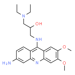 ChemSpider 2D Image | 1-[(6-Amino-2,3-dimethoxy-9-acridinyl)amino]-3-(diethylamino)-2-propanol | C22H30N4O3