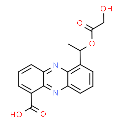 ChemSpider 2D Image | 6-[1-(Glycoloyloxy)ethyl]-1-phenazinecarboxylic acid | C17H14N2O5