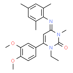 ChemSpider 2D Image | (4E)-6-(3,4-Dimethoxyphenyl)-1-ethyl-4-(mesitylimino)-3-methyl-3,4-dihydro-2(1H)-pyrimidinone | C24H29N3O3