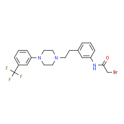ChemSpider 2D Image | 2-Bromo-N-[3-(2-{4-[3-(trifluoromethyl)phenyl]-1-piperazinyl}ethyl)phenyl]acetamide | C21H23BrF3N3O