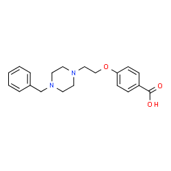 ChemSpider 2D Image | 4-(2-(4-benzylpiperazin-1-yl)ethoxy)benzoic acid | C20H24N2O3
