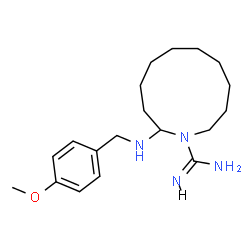 ChemSpider 2D Image | 2-[(4-Methoxybenzyl)amino]azacycloundecane-1-carboximidamide | C19H32N4O