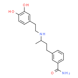 ChemSpider 2D Image | 3-(3-{[2-(3,4-Dihydroxyphenyl)ethyl]amino}butyl)benzamide | C19H24N2O3