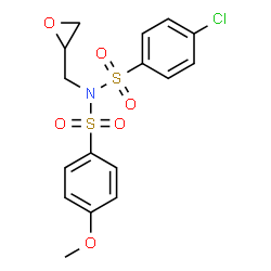 ChemSpider 2D Image | 4-Chloro-N-[(4-methoxyphenyl)sulfonyl]-N-(2-oxiranylmethyl)benzenesulfonamide | C16H16ClNO6S2