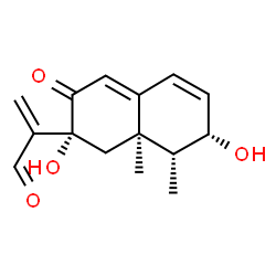 ChemSpider 2D Image | 2-[(2R,7S,8R,8aR)-2,7-Dihydroxy-8,8a-dimethyl-3-oxo-1,2,3,7,8,8a-hexahydro-2-naphthalenyl]acrylaldehyde | C15H18O4