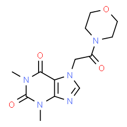 ChemSpider 2D Image | 1,3-Dimethyl-7-[2-(4-morpholinyl)-2-oxoethyl]-3,7-dihydro-1H-purine-2,6-dione | C13H17N5O4