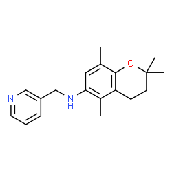 ChemSpider 2D Image | 2,2,5,8-Tetramethyl-N-(3-pyridinylmethyl)-6-chromanamine | C19H24N2O