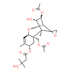ChemSpider 2D Image | (3beta,4alpha,8alpha,12xi)-3,15-Diacetoxy-4-hydroxy-12,13-epoxytrichothec-9-en-8-yl 3-hydroxy-3-methylbutanoate | C24H34O10