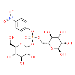 ChemSpider 2D Image | 4-Nitrophenyl [(2R,3S,4S,5S,6S)-3,4,5,6-tetrahydroxytetrahydro-2H-pyran-2-yl]methyl (2R,3R,4S,5S,6R)-3,4,5-trihydroxy-6-(hydroxymethyl)tetrahydro-2H-pyran-2-yl phosphate | C18H26NO16P