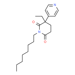 ChemSpider 2D Image | 3-Ethyl-1-n-octyl-3-(4-pyridyl)piperidine-2,6-dione | C20H30N2O2