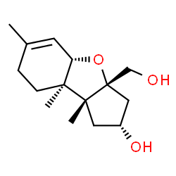 ChemSpider 2D Image | (2R,3aR,4aS,8aR,8bR)-3a-(Hydroxymethyl)-6,8a,8b-trimethyl-2,3,3a,4a,7,8,8a,8b-octahydro-1H-benzo[b]cyclopenta[d]furan-2-ol | C15H24O3