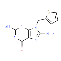 ChemSpider 2D Image | 9H-purin-6-ol, 2,8-diamino-9-(2-thienylmethyl)- | C10H10N6OS