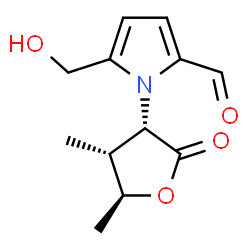 ChemSpider 2D Image | 1-[(3S,4R,5S)-4,5-Dimethyl-2-oxotetrahydro-3-furanyl]-5-(hydroxymethyl)-1H-pyrrole-2-carbaldehyde | C12H15NO4