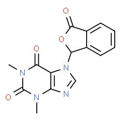 ChemSpider 2D Image | 1,3-Dimethyl-7-(3-oxo-1,3-dihydro-2-benzofuran-1-yl)-3,7-dihydro-1H-purine-2,6-dione | C15H12N4O4
