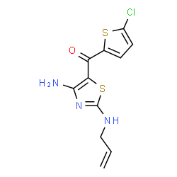 ChemSpider 2D Image | [2-(Allylamino)-4-amino-1,3-thiazol-5-yl](5-chloro-2-thienyl)methanone | C11H10ClN3OS2