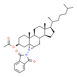 ChemSpider 2D Image | 2-((3?,5R,6?)-3-(acetyloxy)cholestano(5,6-b)azirin-1'(6H)-yl)-1H-isoindole-1,3(2H)-dione | C37H52N2O4