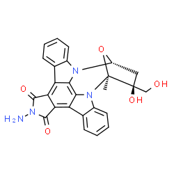 ChemSpider 2D Image | (15S,16S,18R)-4-Amino-16-hydroxy-16-(hydroxymethyl)-15-methyl-28-oxa-4,14,19-triazaoctacyclo[12.11.2.1~15,18~.0~2,6~.0~7,27~.0~8,13~.0~19,26~.0~20,25~]octacosa-1,6,8,10,12,20,22,24,26-nonaene-3,5-dion
e | C26H20N4O5