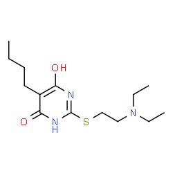 ChemSpider 2D Image | 5-Butyl-2-{[2-(diethylamino)ethyl]sulfanyl}-6-hydroxy-4(3H)-pyrimidinone | C14H25N3O2S