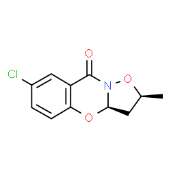 ChemSpider 2D Image | (2S,3aR)-7-Chloro-2-methyl-3,3a-dihydro-2H,9H-[1,2]oxazolo[3,2-b][1,3]benzoxazin-9-one | C11H10ClNO3